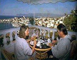 HERA II HOTEL, VIEW FROM THE BALCONY, PYTHAGORIO SAMOS
 CLICK TO ENLARGE