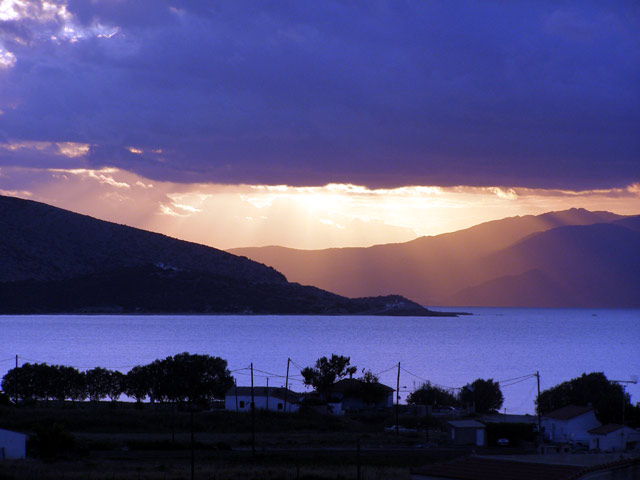 PYTHAGORION - Image of the Sunrise from the Hotel CLICK TO ENLARGE